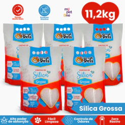 Kit 5 Areia Sílica Grossa Great Pets para Gatos - 1,6 Kg