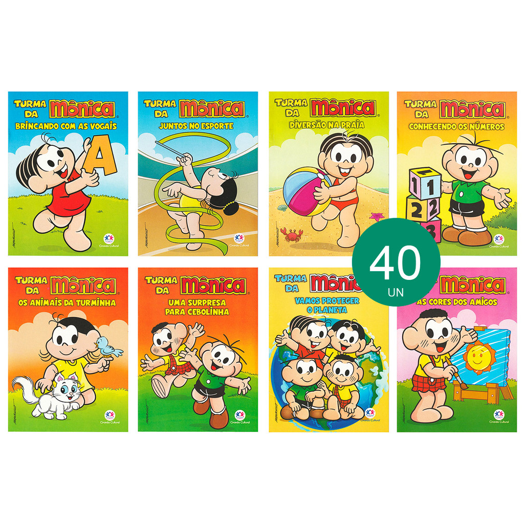 Turma Da Mônica 2019 Kit 40 Livrinhos Lembrancinha Sacolinha De Aniversário Festa Escola Ciranda