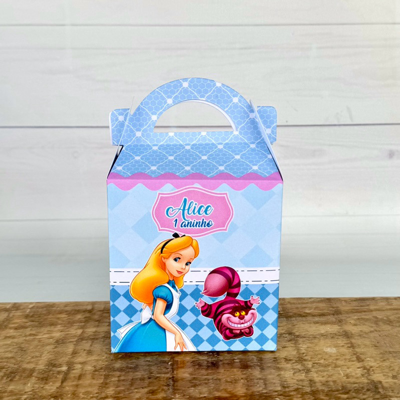 Caixa Maleta Alice no País das Maravilhas | Pegue e Monte | Personalizados | Lembrancinha | Festa infantil | Aniversário