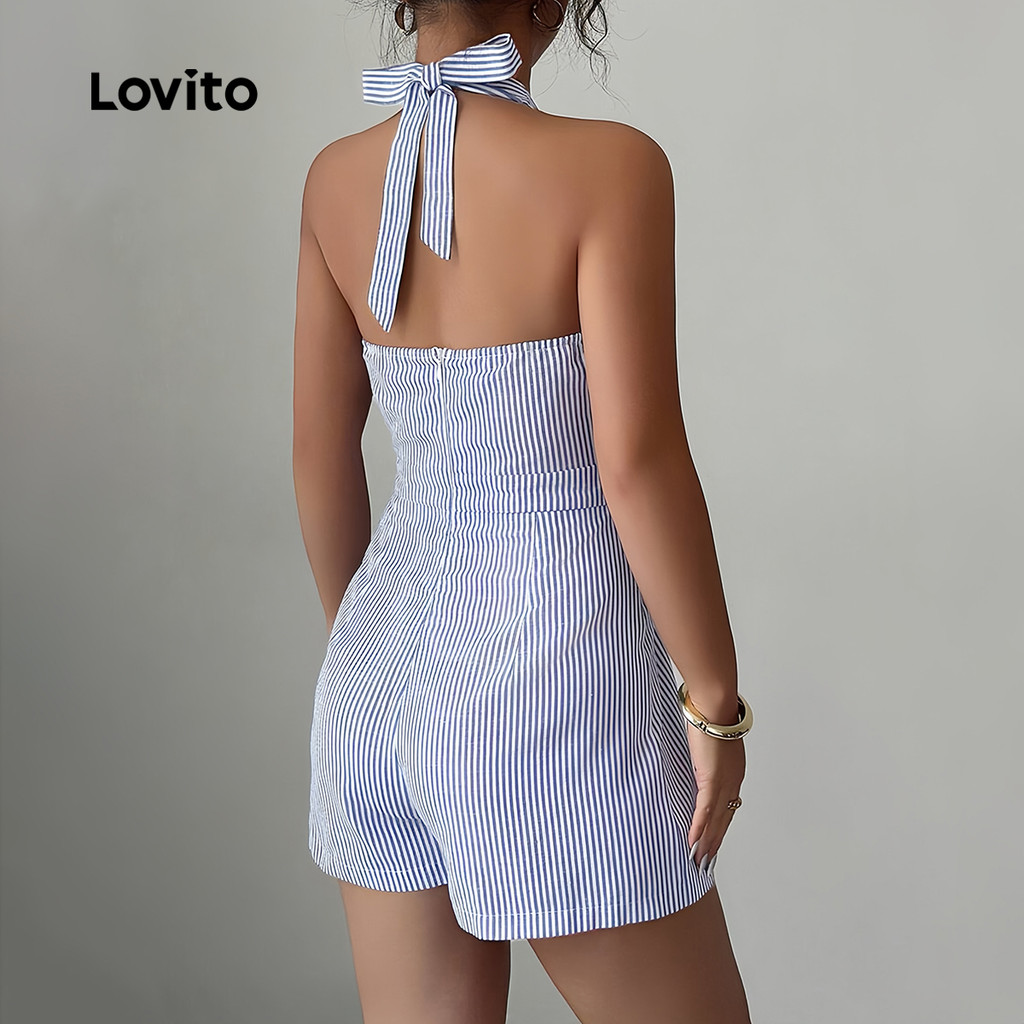 (New Lovito) Macacão Casual de Primavera/verão para Mulher L143ED256 em Oferta na Shopee