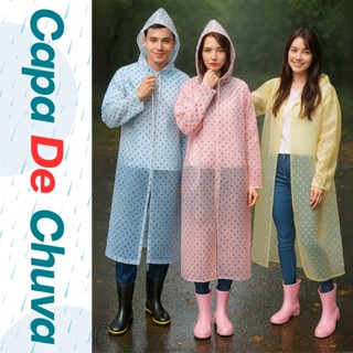Capa De Chuva Adulto Longa Transparente Capuz Impermeável em Oferta na Shopee