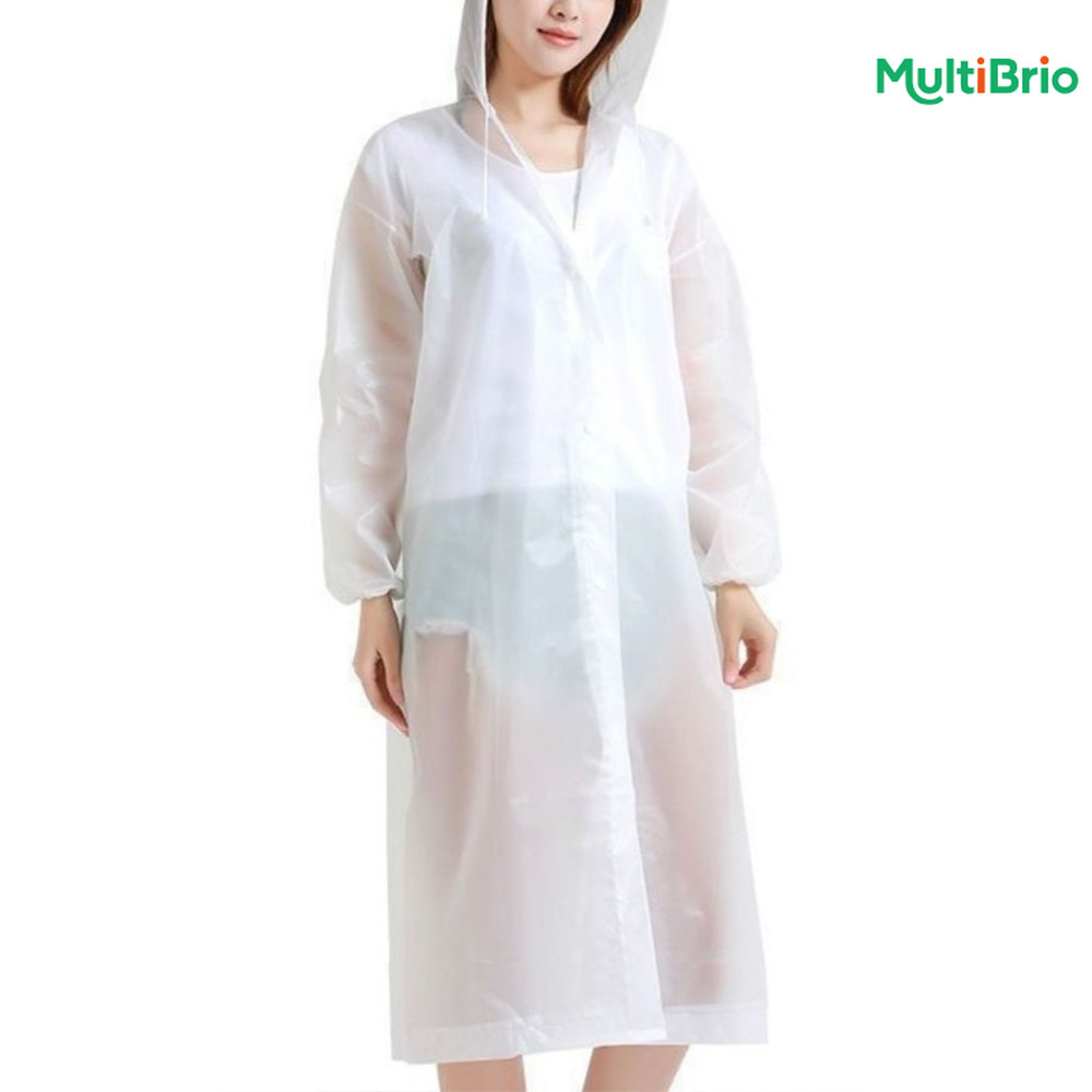 Roupa para Chuva Completa: Capa Grossa Longa com Capuz Transparente Reforçada, Impermeável e Reutilizável em Oferta na Shopee