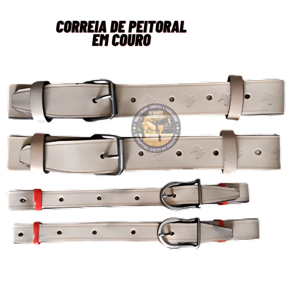 Correia de Couro Peitoral ponteira Cia Cilha Barriqueira.
