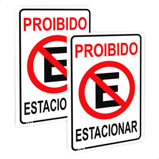 Kit 2 Placas Proibido Estacionar Garagem 20x30cm Ps 1mm em Oferta na Shopee