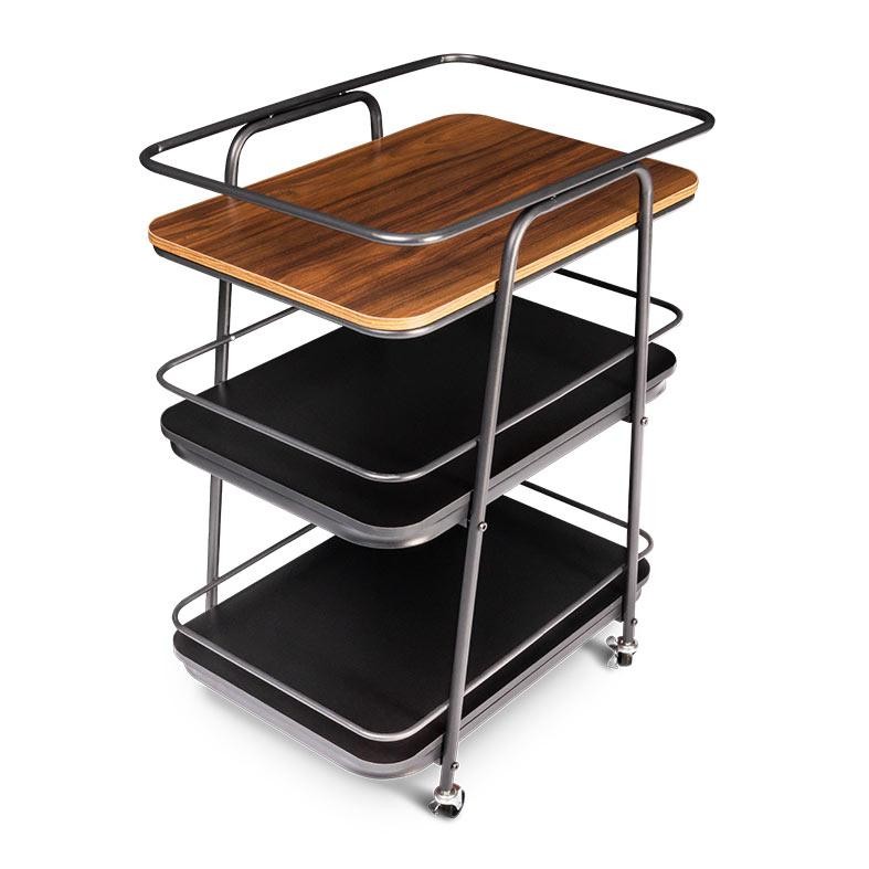 Carrinho Organizador Multiuso Zinnia Zenith ZO5, Preto e Madeira, ZNC-ZNTH-BL01 em Oferta na Shopee