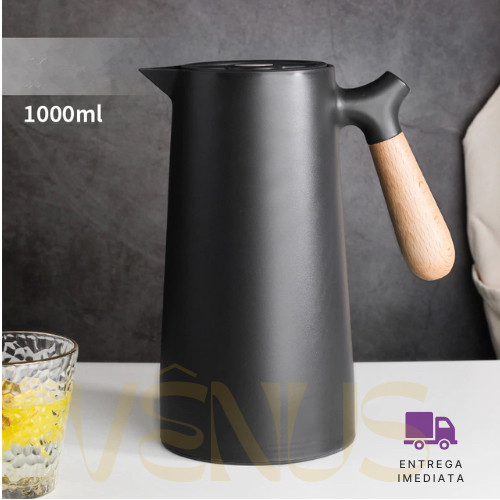 Garrafa Termina 1L Cabo de Madeira de Café Chá em Oferta na Shopee