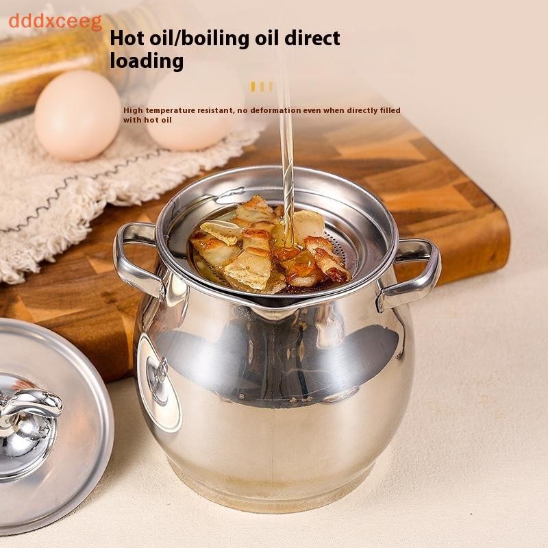 Pote De Filtro De Óleo De 1.5L , Banha De Aço Inoxidável Cozinha , Recipiente De Armazenamento De Graxa , Garrafa em Oferta na Shopee