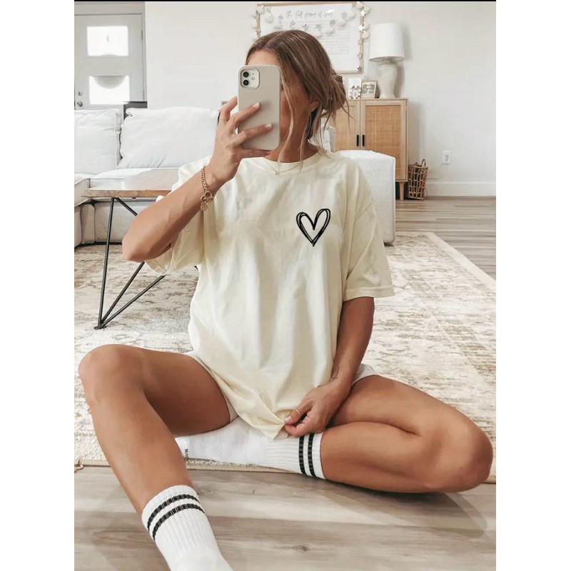 Camiseta blusa Feminina Ideal Para Academia Estampa Coração