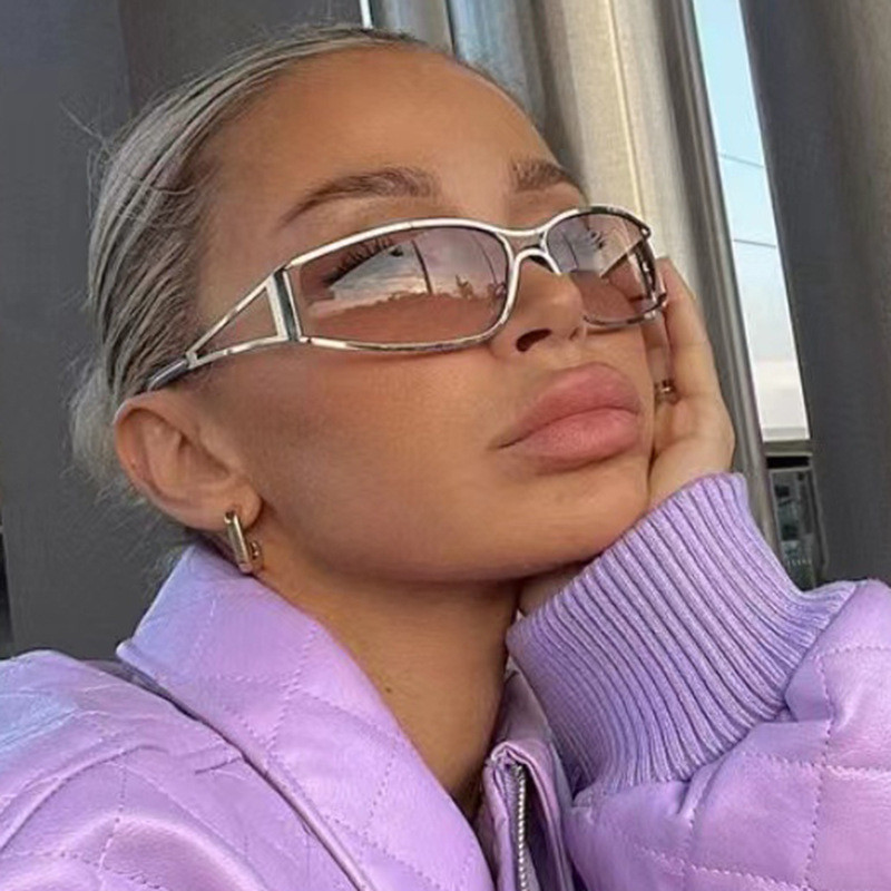 Óculos de Sol Femininos e Masculinos, Óculos de Sol Gradiente, Óculos Steampunk, Óculos de Sol com Lentes Espelhadas