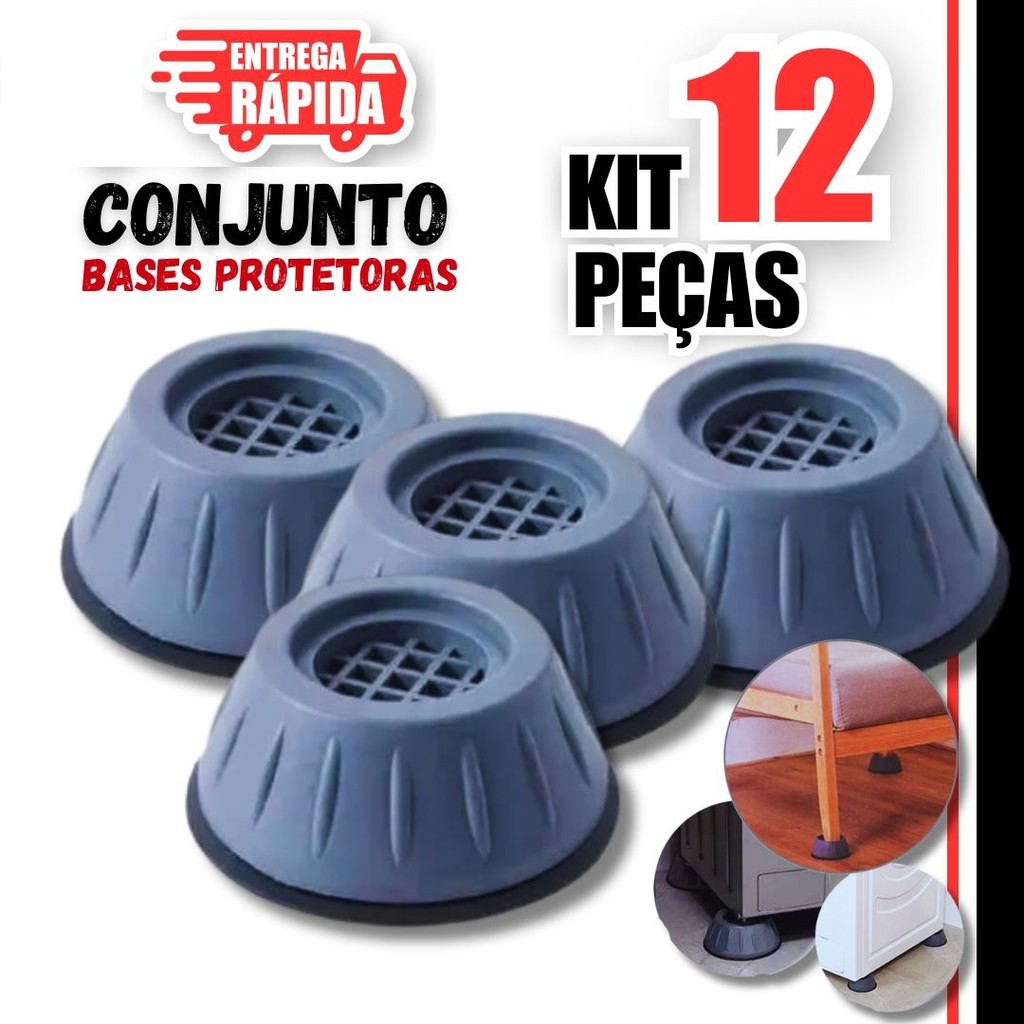 12/8/4 Unidade Base Pé Nivelador Anti Vibração Base Lavadora Geladeira Fogão 4 Peça Almofada Amortecedor 12/8/4 unidades