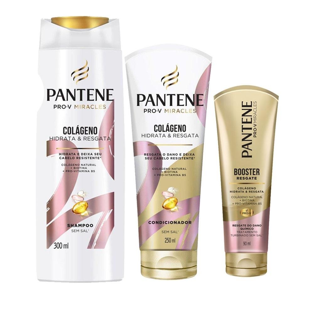 Kit Shampoo e Condicionador Pantene Colágeno + Booster Tratamento - Beauty