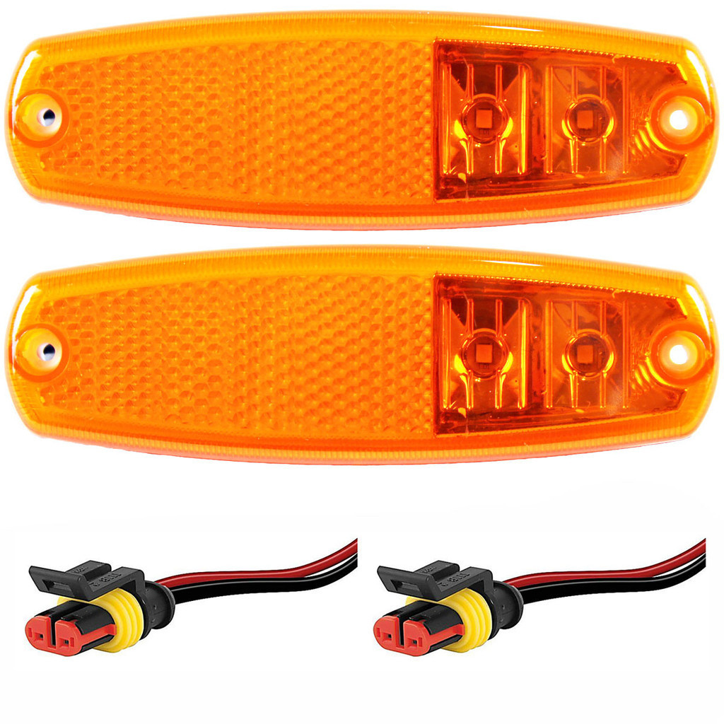 2 Lanterna Lateral para Ônibus Marcopolo G7 2 LED BIVOLT + Conector