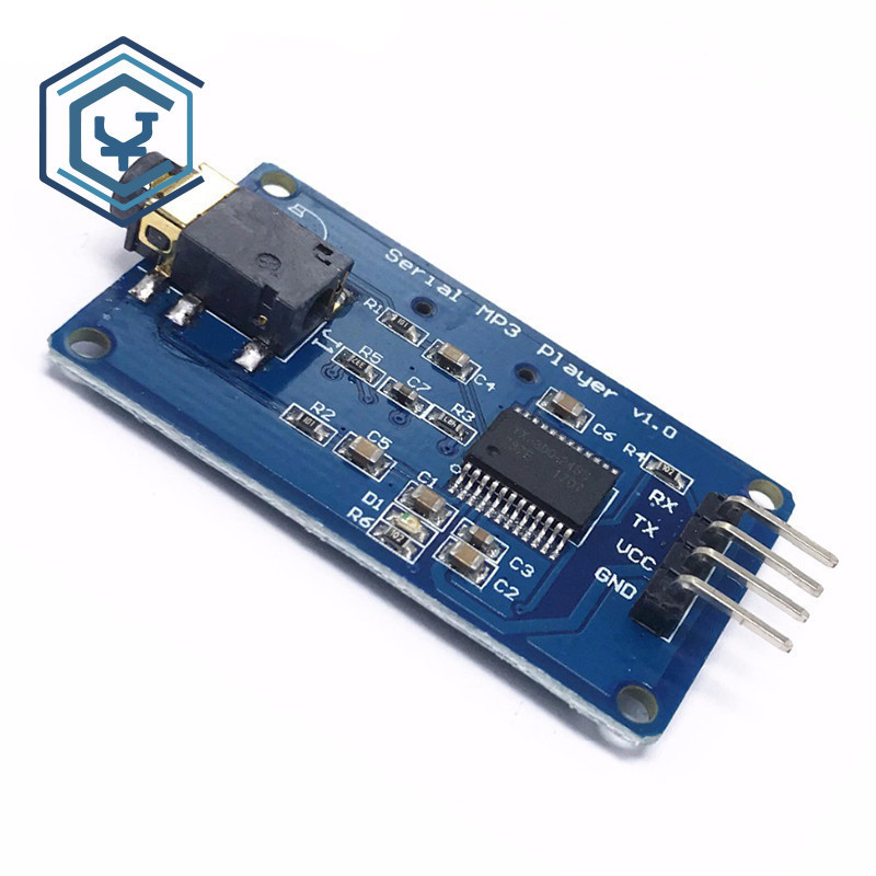 Suporte MP3/WAV Micro SD/SDHC Cartão YX5300 UART TTL Controle Serial MP3 Módulo Leitor De Música Para Arduino/AVR/Braço/