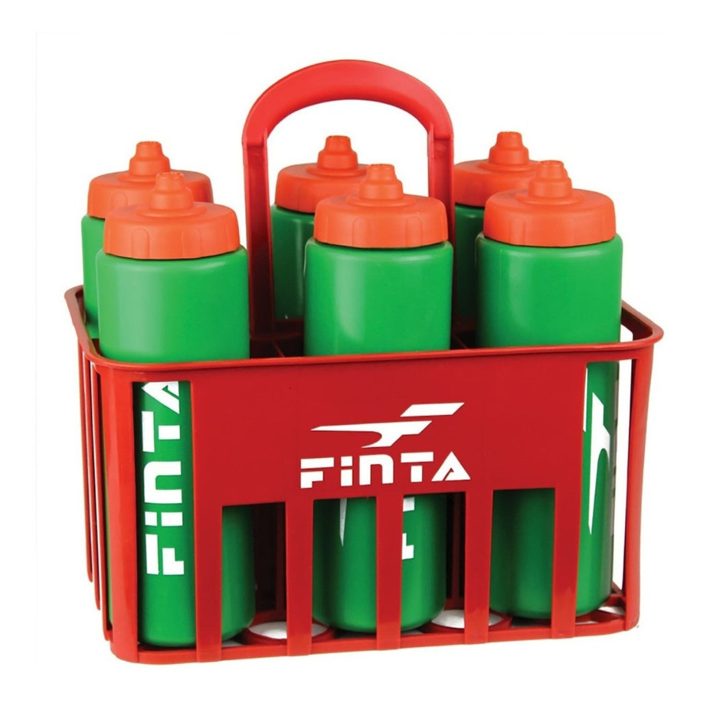 Kit Cesta Com 6 Squeezes Finta Válvula Automática 6un Cesto Futebol Treino Vôlei Esportes