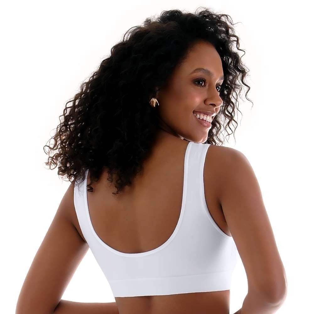 Sutiã Top Anatômico c/ Alça Larga sem Costura Branco em Oferta na Shopee