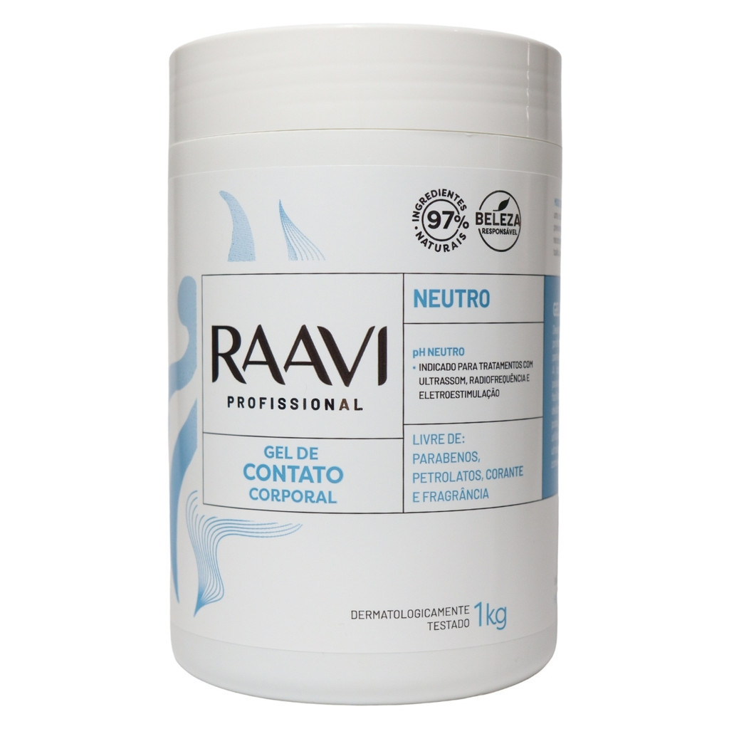 Gel Condutor de Contato Ultrassom Neutro Corporal Raavi 1kg em Oferta na Shopee