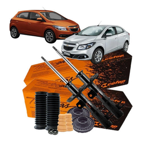 Par Amortecedor Dianteiro Original Cofap + KIts Onix 2013 a 2018 Prisma 2012 a 2016