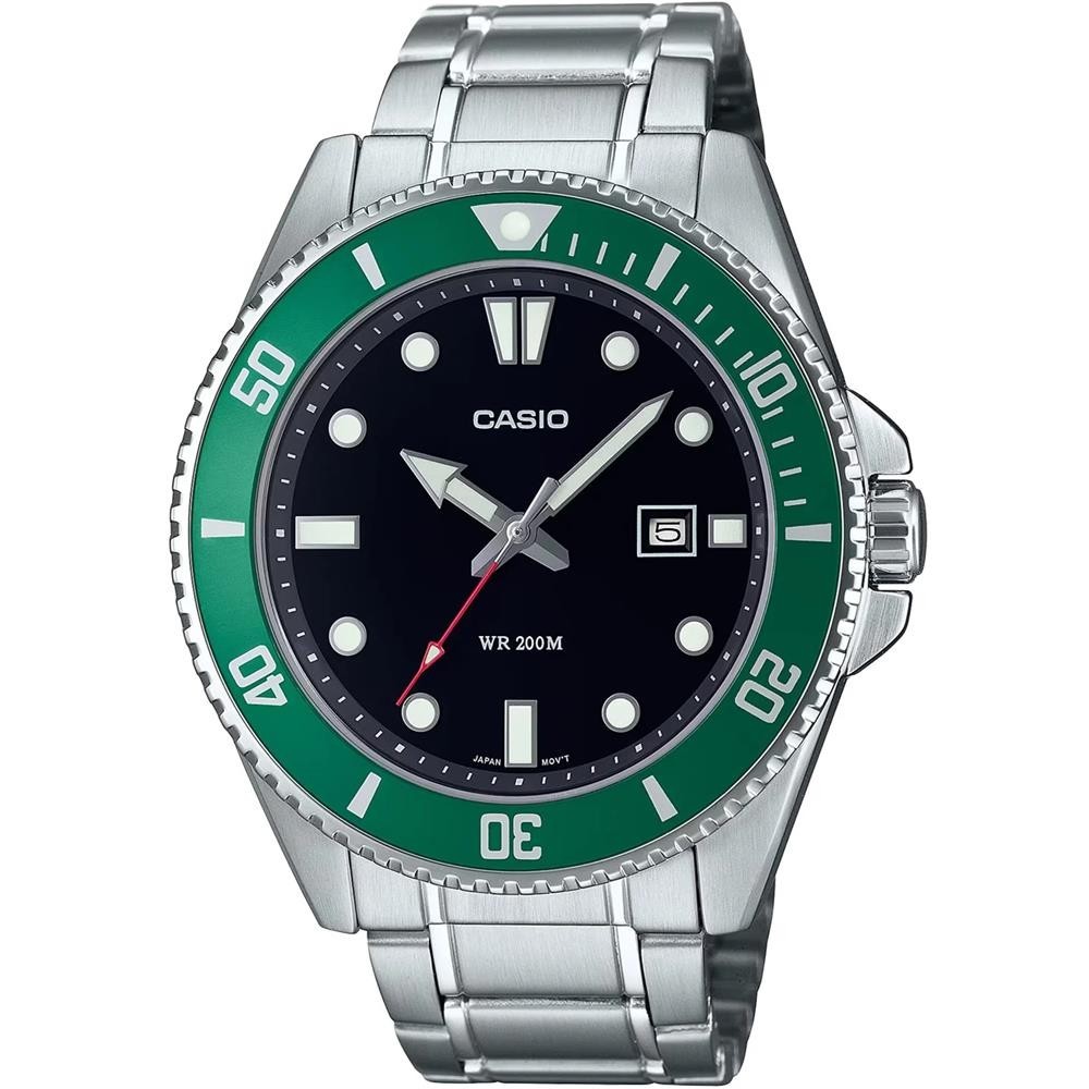 Relógio Casio Masculino Ref: Mdv-107d-3avdf Duro Diver Prateado