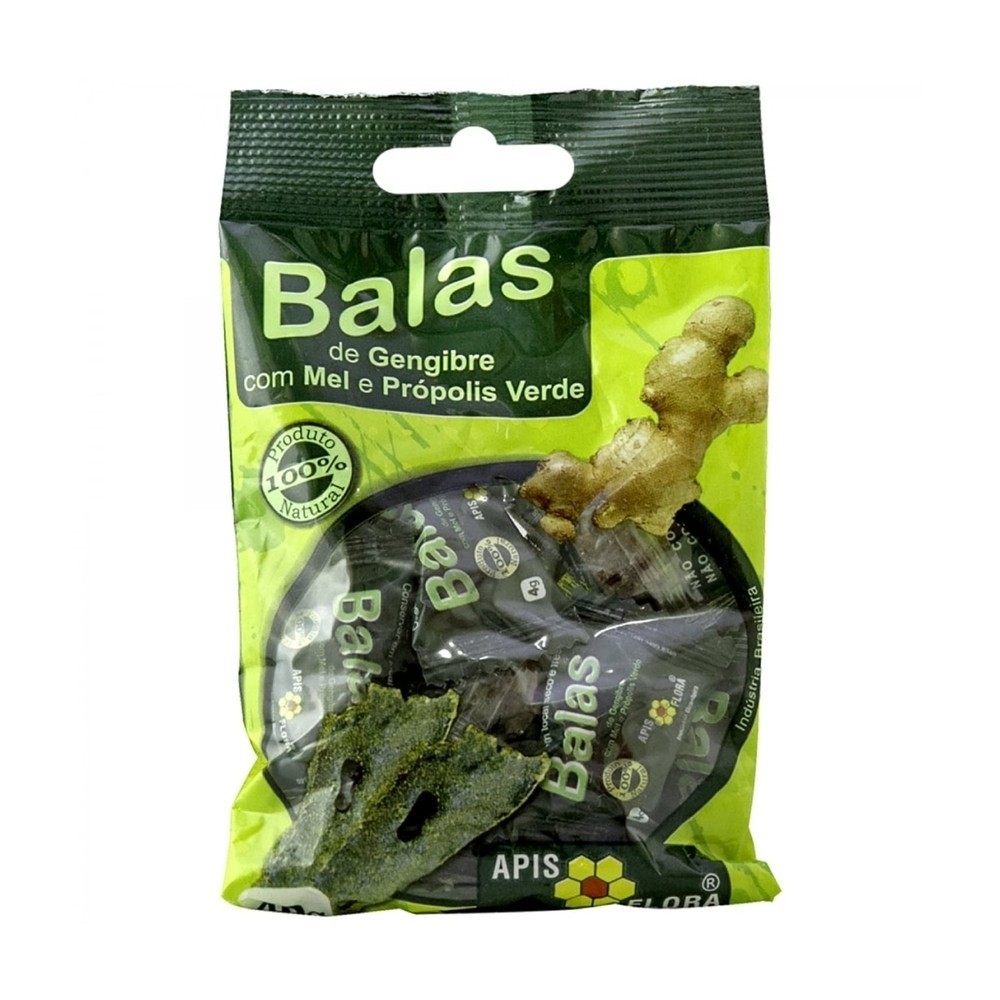 Balas de Gengibre com Mel e Propolis Verde Apis Flora 40g