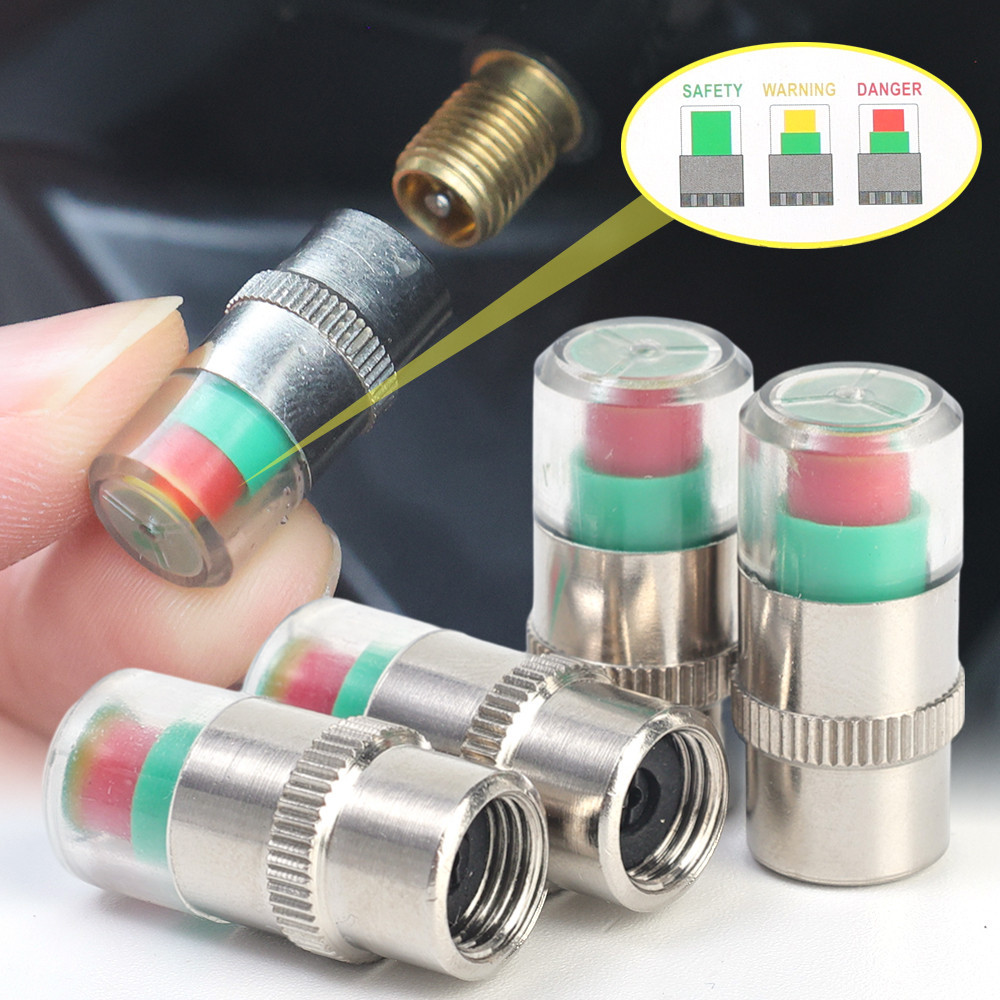 Indicador De Pressão De Pneu De Carro-Ferramenta De Detecção De Válvula Externa-Tampa De Alarme De Monitoramento-Sensor 