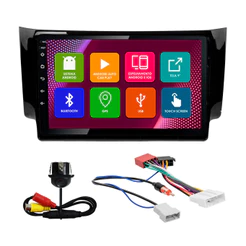 Kit Multimídia 10 Pol Sentra 2013 2014 2015 2016 2017 2018 2019 Android 2Gb Ram 32Gb Flash Quad-Core 2 Din Black Piano