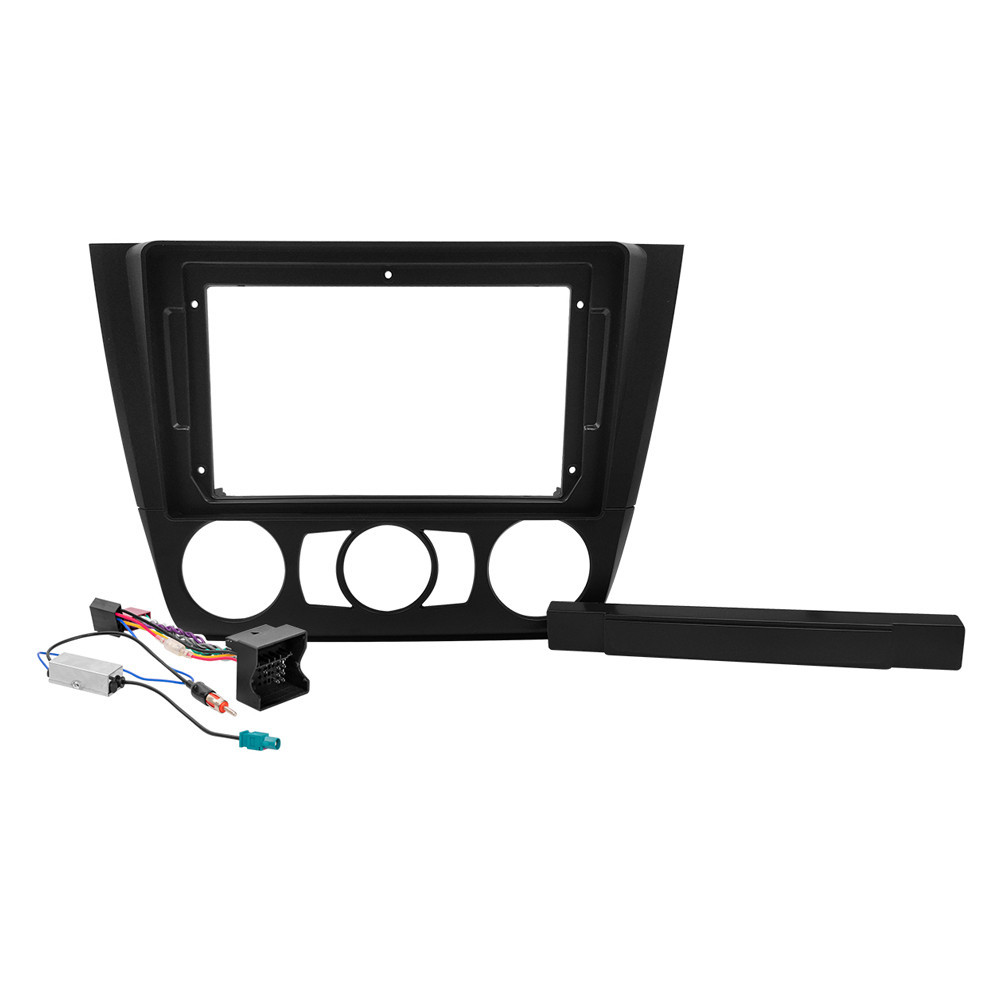 Kit Moldura Painel 9 Pol BMW Série 1 Ar Manual 2007 2008 2009 2010 2011 2 Din Preto Chicote Som Plug Antena em Oferta na Shopee