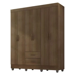 Guarda Roupa Casal Lite 6 Portas Carvalho Oak - Móveis Leão