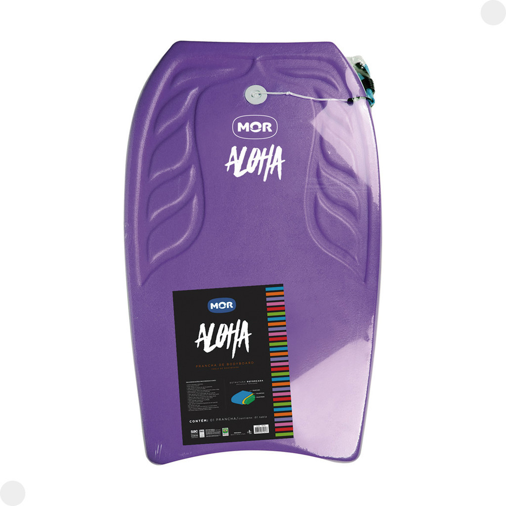 Prancha de Praia Bodyboard Aloha 87x47 Roxo 001561 - Mor