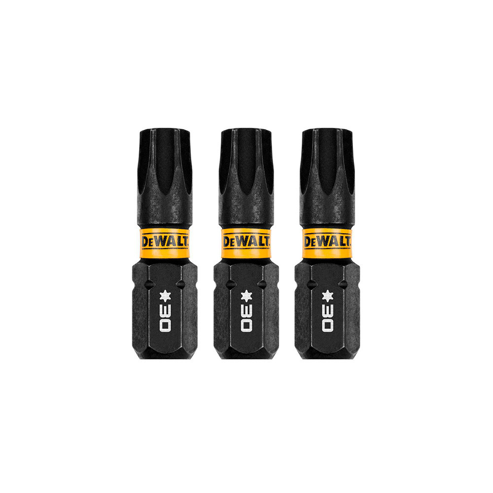 Kit com 3 Bits Torx de Impacto T30 x 25mm Flextorq Dewalt DWAF1TX30IR3