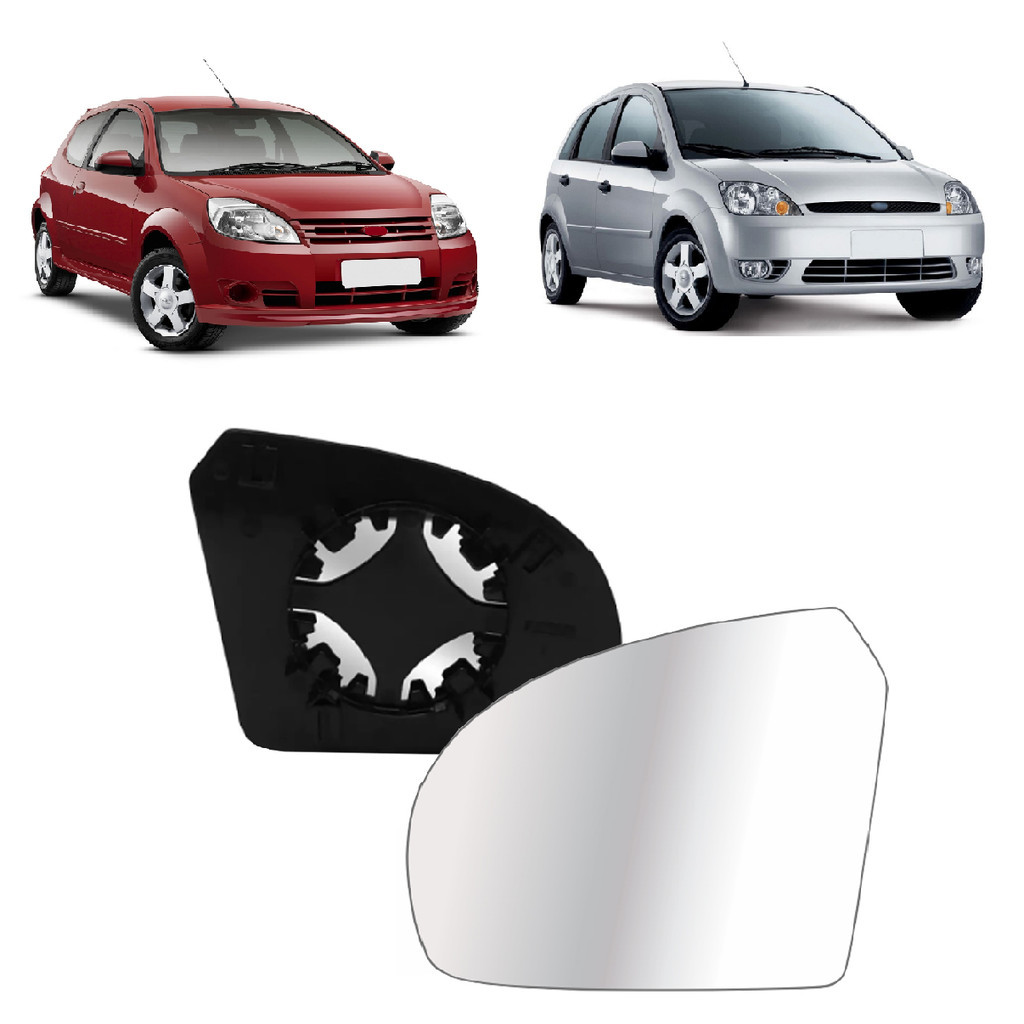 Lente Espelho Retrovisor Com Base Ka 2008 A 2013 Fiesta 2003 A 2014 Lado Direito