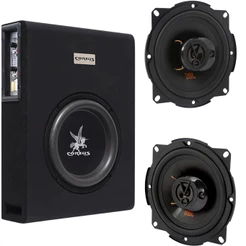 Kit Caixa Amplificada Corzus Cxs 303 Slim + 2 Alto Falantes JBL