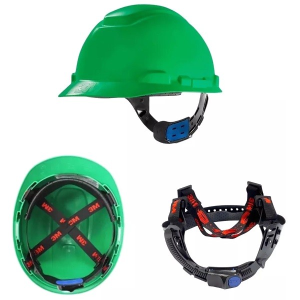 Detalhes do Capacete Segurança 3M H700 C/ Jugular Eletricista Engenheiro Verde