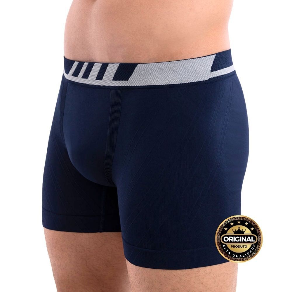 Kit com 3 Cuecas Boxer sem Costura Masculina Adulto Premium