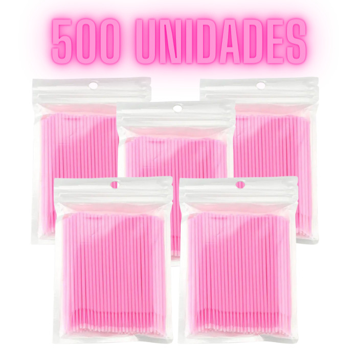Kit 500 Microbrush Cotonete Alongamento de Cilios Fio a Fio Promoção - Entrega Pronto - WL