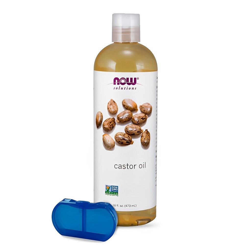 Óleo de Castor 473ml Now Foods 100% Puro + Porta Cápsulas