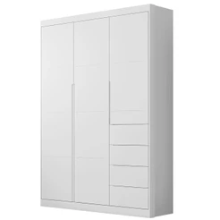 Guarda Roupa Infantil 3 Portas e 4 Gavetas Eloá Branco - Phoenix