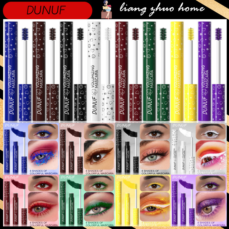 DUNUF 1Pc Máscara Colorida De Volume Duradouro À Prova D'água Quick Dry Blue Purple Curling Lengthen Long Eyelash Creme De Extensão De Seda