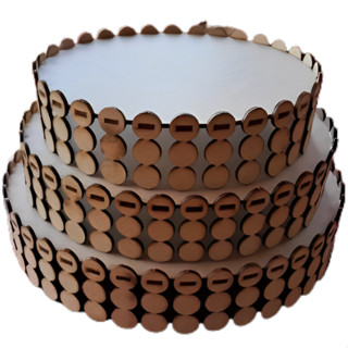 Trios Bandejas Redondas Para Pérolas MDF Cru com 3 Fileiras Decoração Lembrancinha em Oferta na Shopee