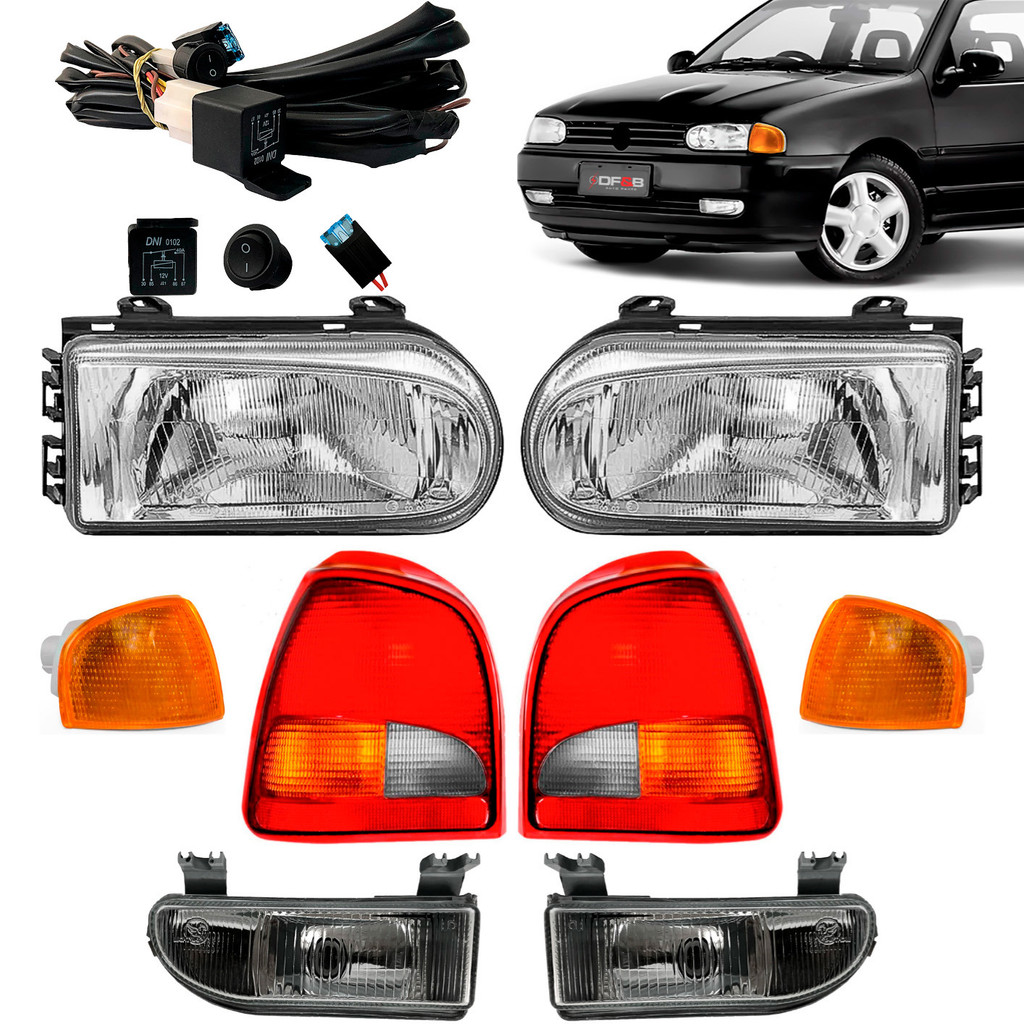 Farol Vidro Pisca Ambar Milha Gol + Lanterna tric 1996 a 2002