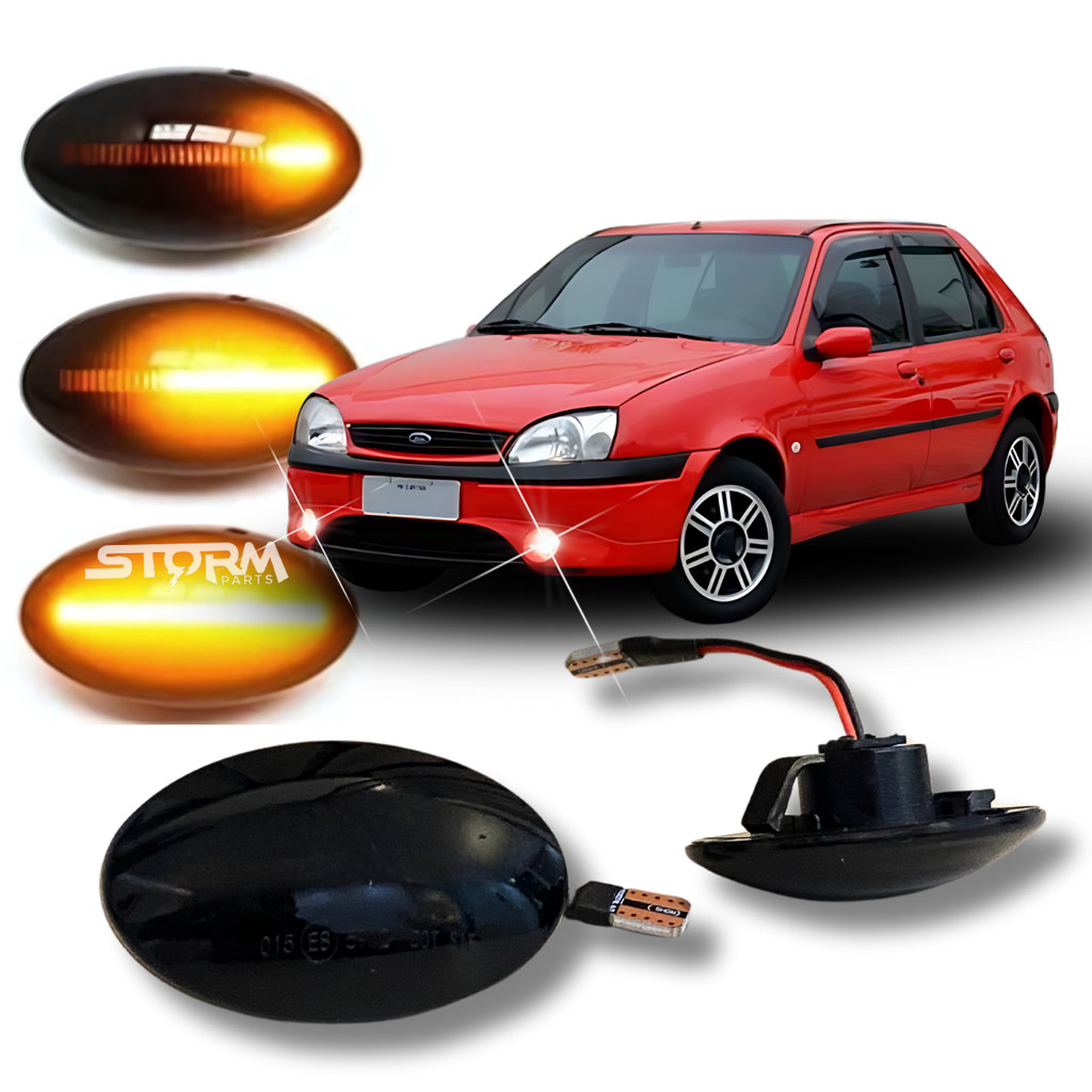 Par De Pisca Seta Sequencial Led Ford Fiesta Ano 1997 A 2002 repetidor lateral para-lama dianteiro