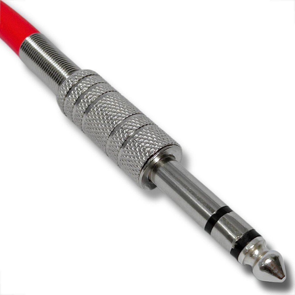 PLUG CONECTOR P10 ESTEREO CABO CORPO DE METAL COM MOLA BLINDADO TIPO NINJA NIQUEL PROFISSIONAL