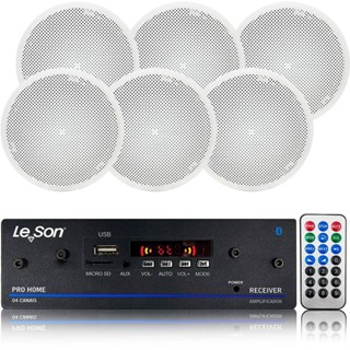 Kit Som Ambiente Teto Embutir PRO Home 6 Arandelas Redonda em Oferta na Shopee