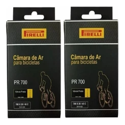 KIT 2 CÂMARAS AR PIRELLI 700X28 A 700X45 VÁLVULA PRESTA 48MM GRAVEL HÍBRIDA SPEED