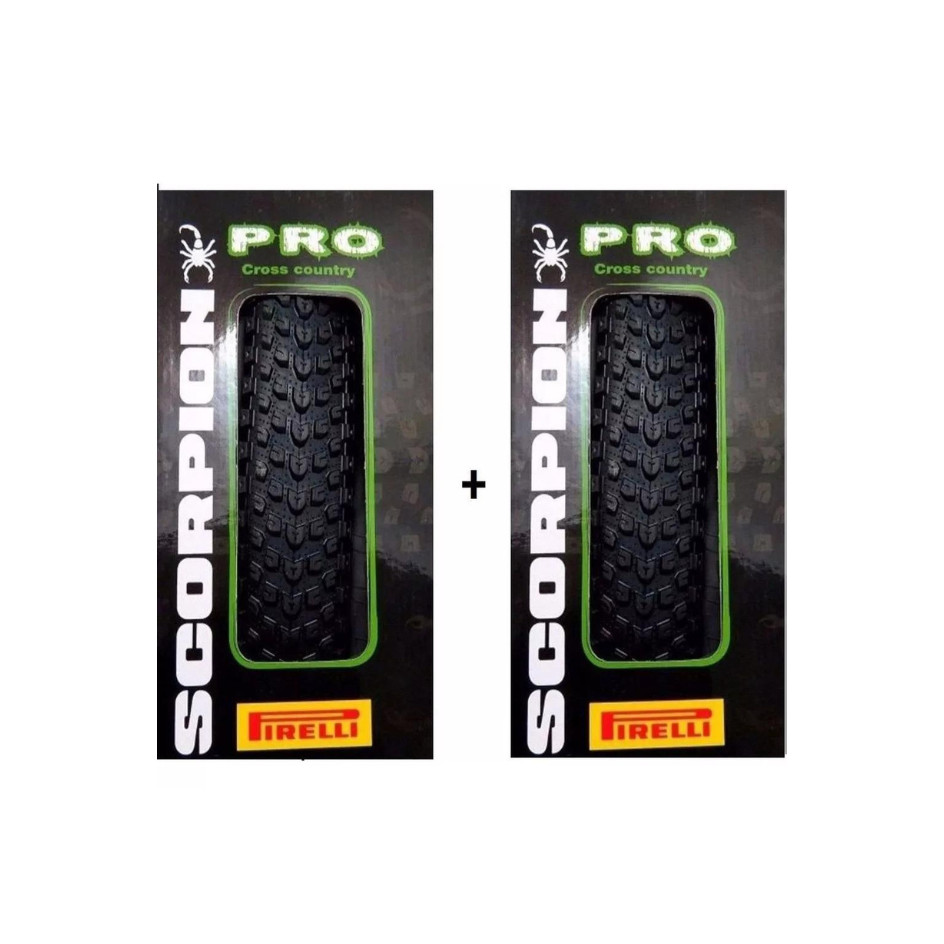 PAR PNEU ARO 29X2.20 PIRELLI SCORPION PRO MTB XC DUAL COMPOUND ARAME RESISTENTE PRETO em Oferta na Shopee