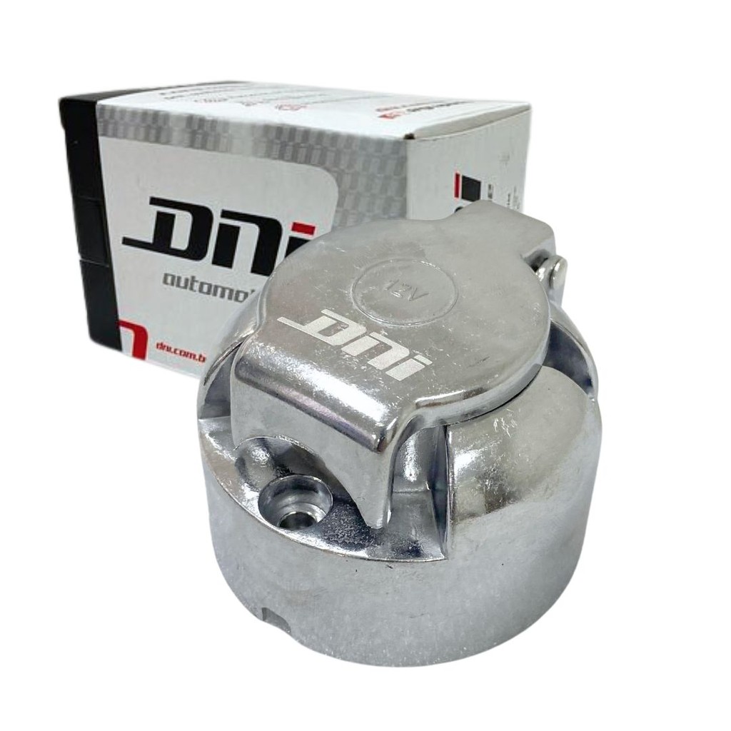 Tomada Plug Elétrica Fêmea 6 Polos Alumínio Reboque Engate Carreta Carretinha DNI 8326 em Oferta na Shopee