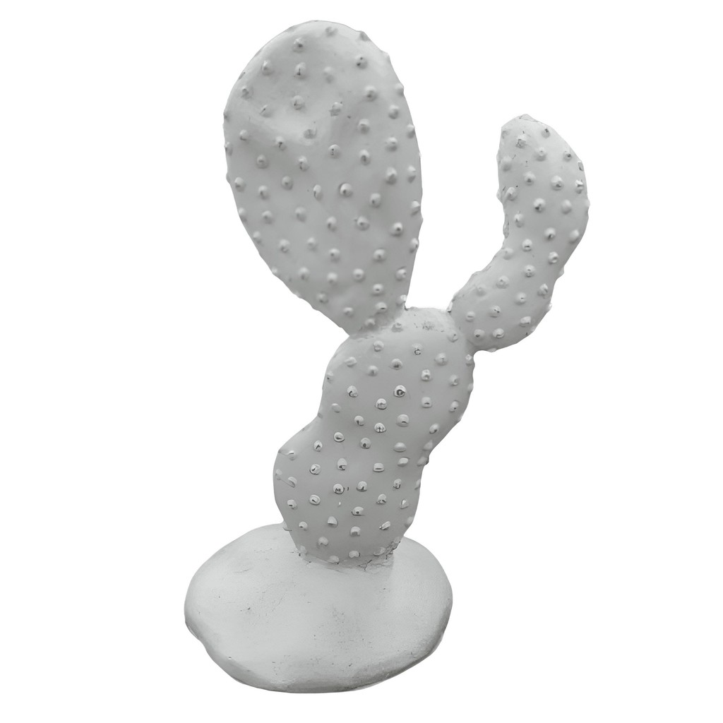 Cacto Planta Deserto Decorativo Branco em Cerâmica