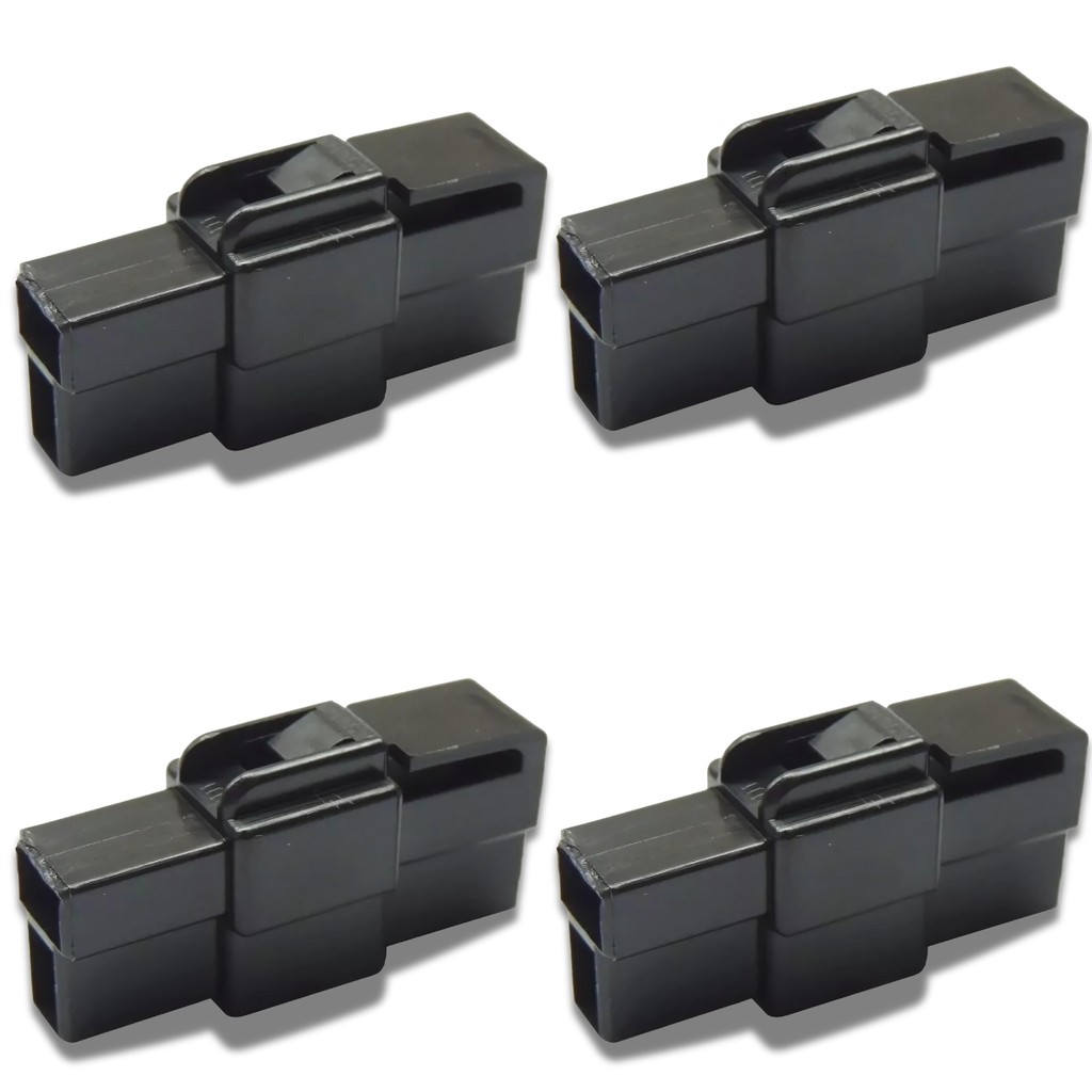 Kit 4 Conectores C/ Terminais 2 Vias Som Automotivo Conjunto