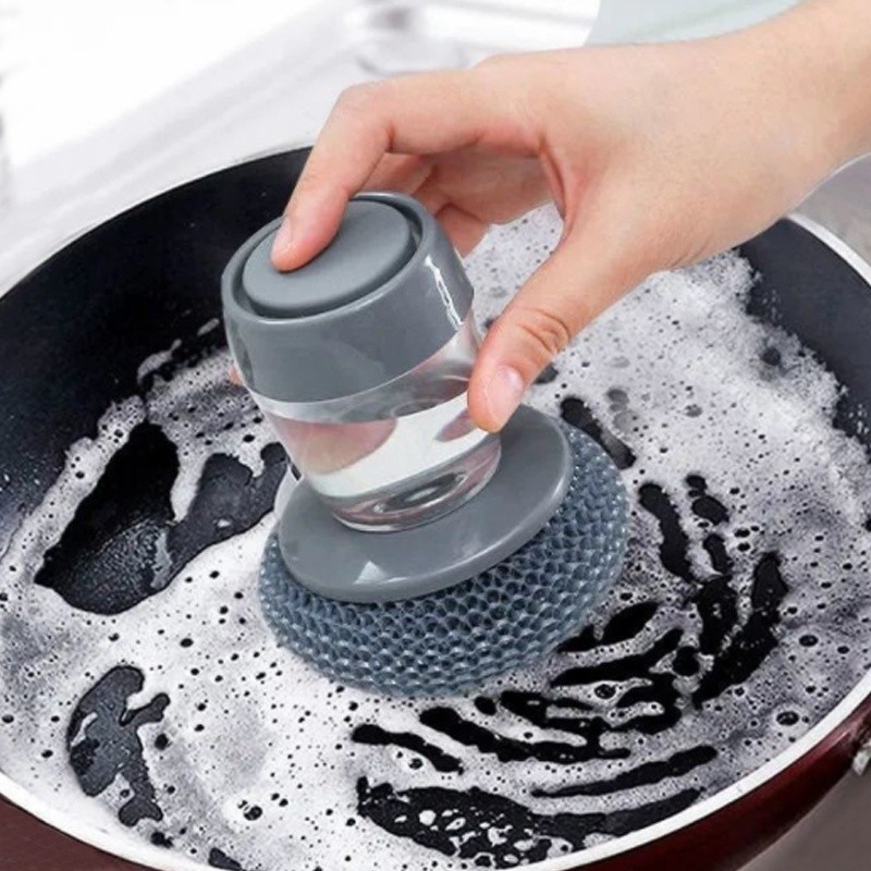 Escova De Aço Para Limpeza Esponja Panela Fogão Louça Cozinha Porta Detergente Sabão Dispenser Multiuso