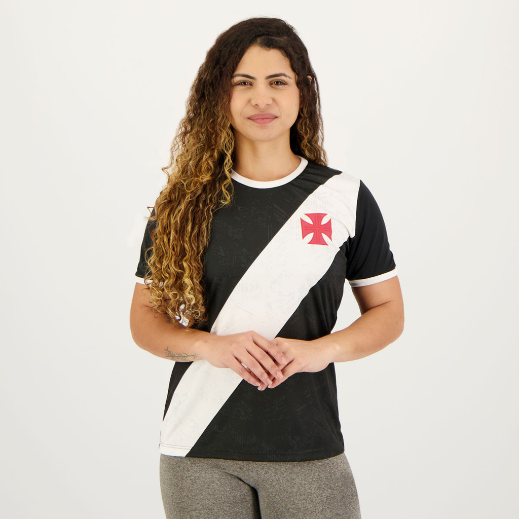 Camisa Vasco Building Feminina Preta em Oferta na Shopee