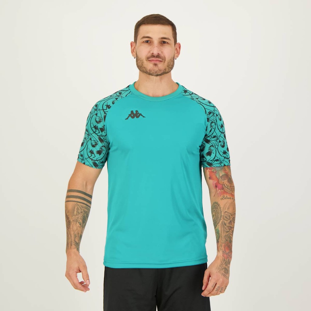 Camisa Kappa Vatare Verde Água em Oferta na Shopee